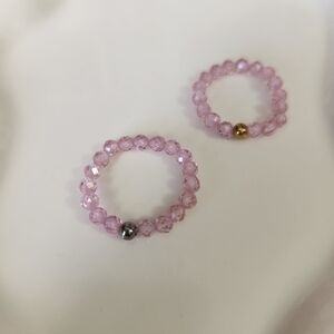 Pink Zirconia Stretchy Ring